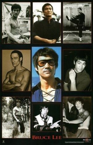 Bruce Lee Poster Collage Rare Hot 24x36