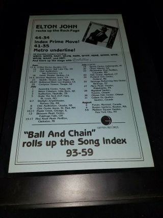 Elton John Ball And Chain Rare Radio Promo Poster Ad Framed 2