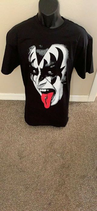 Kiss / Gene Simmons Mens Black T - Shirt - Size Large - / Rare - Rock Band