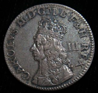 Great Britain: Charles Ii 3 Pence Nd (1660 - 62).  Km 282.  Rare Coin