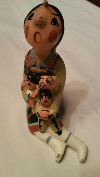 Handmade,  Southwest Indian Storyteller Painted Candle 5 Inches Tall Rare Vintage