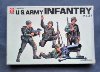 Vintage And Rare 1/48 Bandai U.  S.  Army Infantry No21.  Figures Model Kit