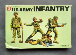 Vintage And Rare 1/48 Bandai U.  S.  Army Infantry No1.  Figures Model Kit