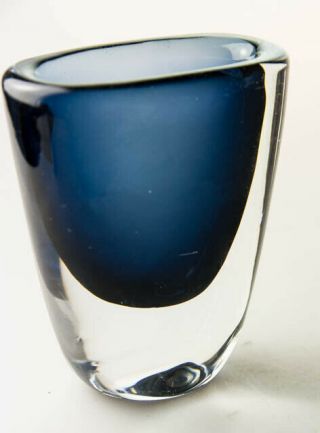 Very Rare 50s Large Orrefors " Dusk " Art Glass Vase Nils Landberg Midcentury Mcm