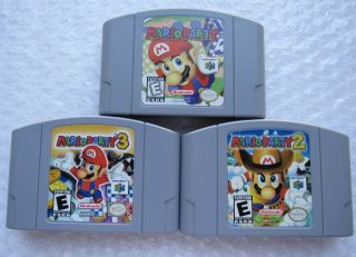 Official Nintendo 64 N64 Oem Authentic Mario Party 1 2 3 Carts Rare Great
