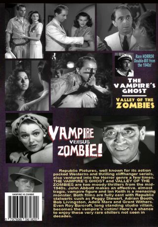 VAMPIRE ' S GHOST & VALLEY OF THE ZOMBIES - RARE 1940 ' s HORROR FILMS REPUBLIC DVD 2