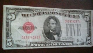 Rare 1928 A Five Dollar Fr 1526 C82974287 A $5 Us Note
