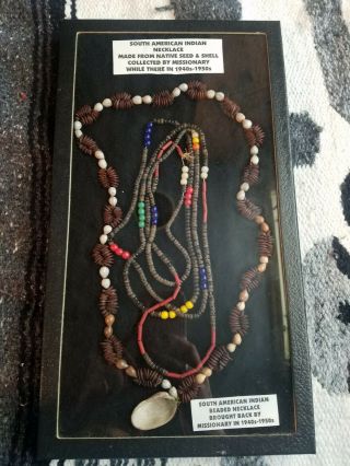 Rare Antique South American Indian Bead Necklace 1940s/ Africa Tribal