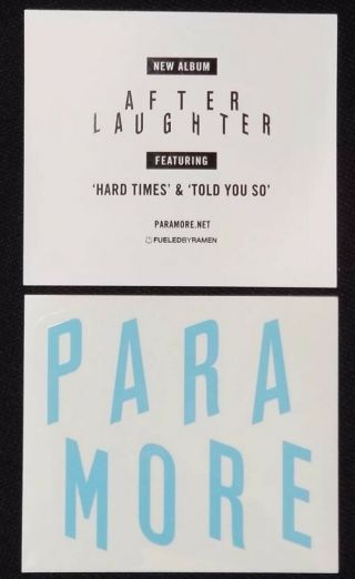 Paramore Foster The People After Laughter Summer Tour Blue Logo Sticker Rare