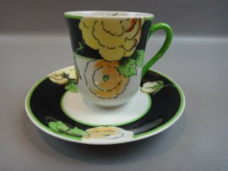 Vtg Opco Syracuse China Art Deco Demitasse Cup And Saucer Rare