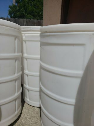55 Gallon Rarely Barrel Drum Plastic White Barrels Drums,  Food Grade.