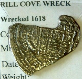 Rare Piece Of 8 Or 8reale From The Lizard Mystery Wreck - Rill Cove Cornwall