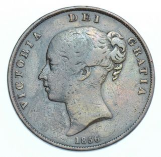 Rare 1856 Pt Penny,  British Coin From Victoria F,