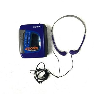 Rare Purple Blue Sony Walkman Wm - Fs191 Sports Am/fm Stereo Cassette Player