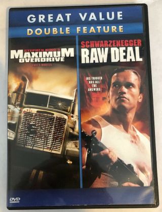 Maximum Overdrive/raw Deal (dvd,  2010) Rare Oop Arnold Schwarzenegger Estevez