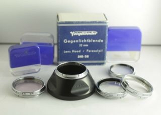 Voigtlander 310/32 Lens Shade Hood 32mm,  4x Filter Focar Uv Sf Vintage Rare