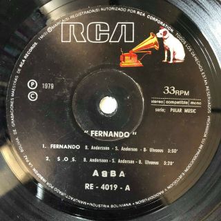 ABBA - Fernando / S.  O.  S - RARE BOLIVIA 7 
