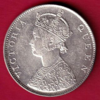 British India - 1862 - Victoria Queen - One Rupee - Rare Silver Coin Bc6