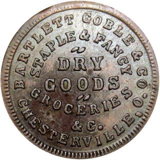 1864 Chesterville Ohio Civil War Token Bartlett Goble Co R6 Rare Town & Merchant