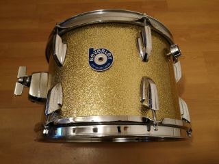 Vintage & Rare Beverley 12 " X 8 " Mounted Tom In Viking Gold Wrap 1970 