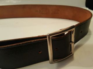 Vintage Jay - Pee Black Soft Leather 1.  6 " Belt Non Rust Lightweight 37 " - 42 " Rare