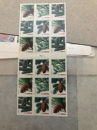 Us Mnh 4482 - 4485b Holiday Evergreens Rare Vending Booklet Of 18.  44 Cent