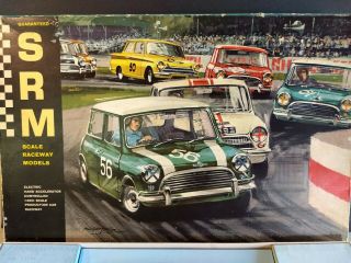 Vintage Slot Car Set Mini Cooper Srm England 1960 