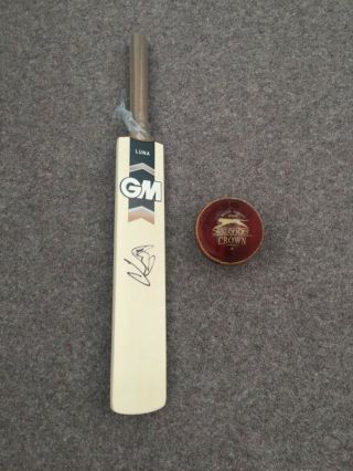 Ian Botham Signed Cricket Mini Bat And Ball.  Rare
