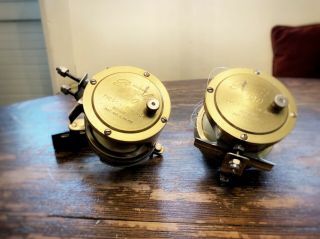 Matching Set Of Rare Vintage Fin Nor Fishing Reels Golden Regal Tycoon 20