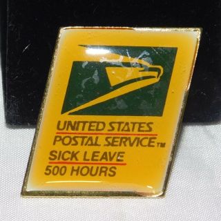 Vintage Us Postal Service Usps 500 Sick Leave Hours Lapel Pin Rare