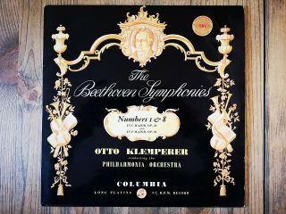 Columbia Sax2318 - Beethoven - Symphonies Nos.  1 & 8 - Otto Klemperer - Nm Rare