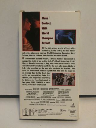 Full Contact 1993 - VHS - Action - Kickboxing - Promo / Screener RARE 90 ' S CHEESE 2