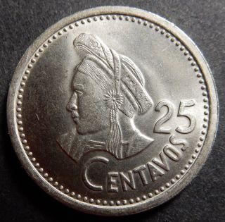 Guatemala 25 Centavos 1981 Km 278.  2 Legend In Relief Top Grade 1 - Year - Type Rare