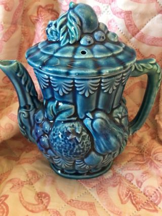 Vintage Inarco Mood Indigo Blue Fruit Juice Pitcher Japan Ceramic Rare W Lid