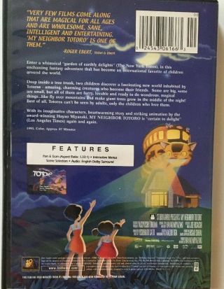 My Neighbor Totoro DVD,  2002 FOX FAMILY FEATURE RARE Movie W Insert HTF 8