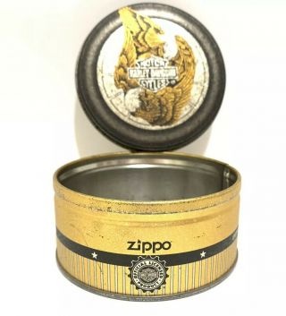Zippo Harley Davidson Rare Double Eagle Litho Lighter Tin Only 4 - 1/4” X 2” 5