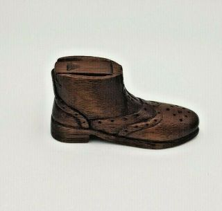 Rare Antique Wooden Snuff Box Shoe / Boot / Treen / Rare