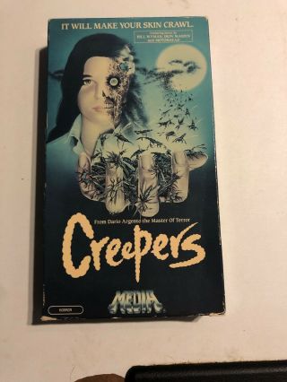 Creepers Vhs Media Dario Argento Horror Rare Bottom Flap Case Oop