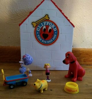 RARE Clifford The Big Red Dog House Play Set with 5 Figures 3