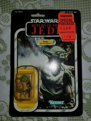 Vintage 1983 Star Wars Rotj Yoda Action Figure With Rare Brown Snake Moc