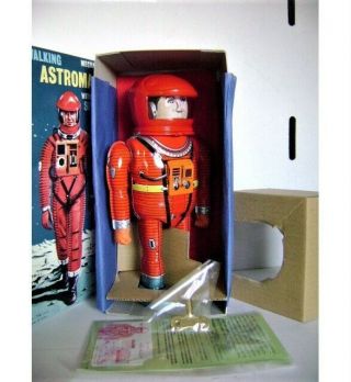 Rare Ot19r - Astroman Red Tin Toy Robot Wind - Up Osaka/metal House Japan Mib
