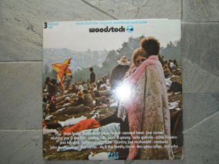 Woodstock Rare Uk Triple Lp Set Ost Hendrix Who Santana Stereo 1970 K60001 Exc