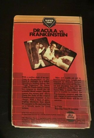 Dracula VS Frankenstein VHS Rare Big Box Clamshell Case Video horror 4