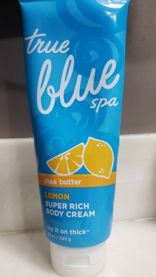 Bath Body True Blue Spa Shea Butter Rich Body Cream Lemon Rare Scent