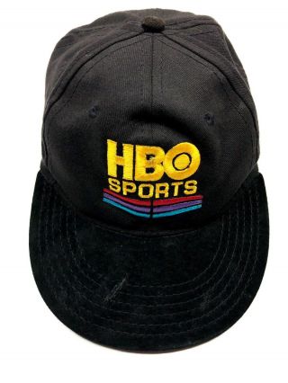 Vintage Very Rare Home Box Office Hbo Sports Black Snapback Cap