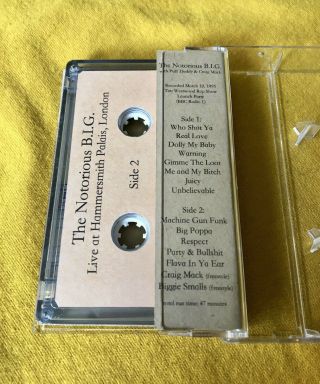 Notorious B.  I.  G.  Cassette Tape - Live Concert London 1995 (vintage & Rare)