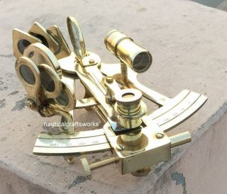 Rare Solid Ship Brass Hand - Made 5 " Sextant - Astrolabe Model Sextant - Gift