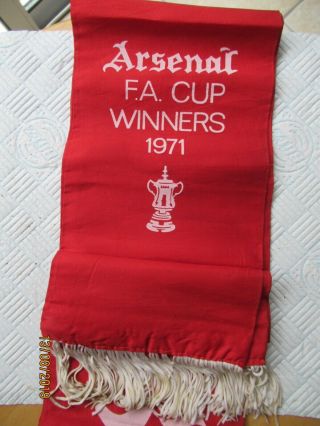 Rare Vintage Arsenal F.  A.  Cup Winners 1971 Scarf