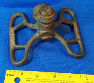 Antique Rare Lawn Sprinkler Red Arrow Cast Iron Green Paint Vtg Old