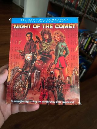 Night Of The Comet (blu - Ray/dvd,  2013,  2 - Disc Set) With Rare Oop Slipcover